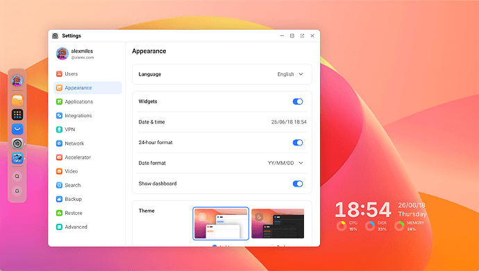 Desktop Widgets in Olares