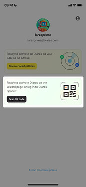 Scan QR code using LarePass when Olares not activated