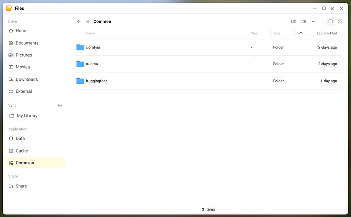 Common directory in Olares Files