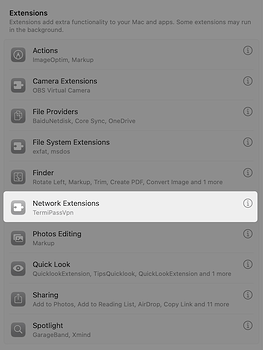 Locate Network Extension
