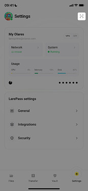 Scan QR code using LarePass when Olares activated